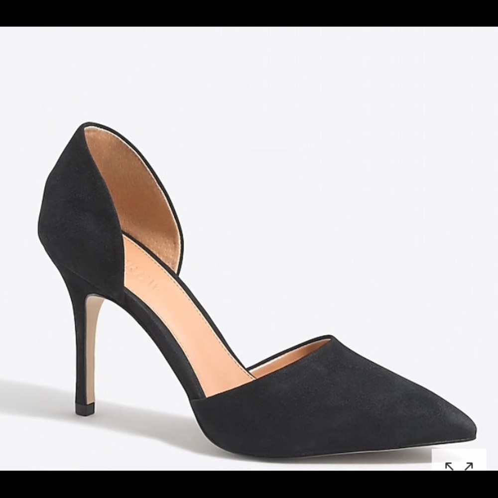 J Crew black suede heels